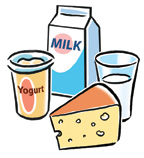 Dairy foods that contain lactose, including milk, yogurt, and cheese.