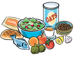 Examples of foods for a low-salt diet..